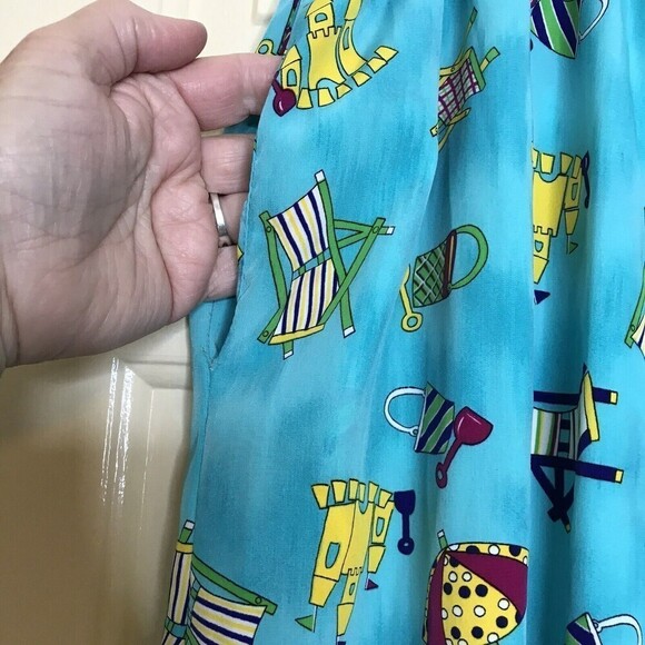 S.G. Sport Collection Shorts Size 2X Light Weight Blue With Beach‎ Theme Pull On - Picture 3 of 7